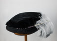 Pleated Flat Cap - Black / Silver Trim - Tall Toad