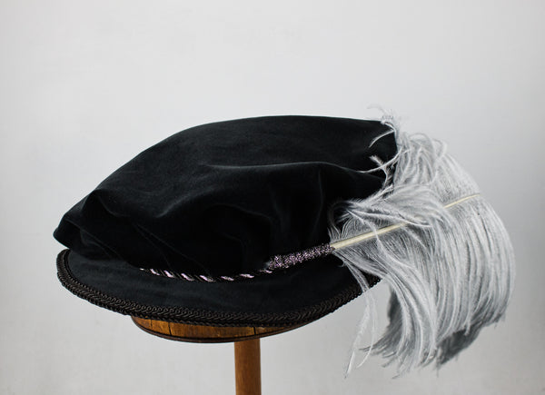 Pleated Flat Cap - Black / Silver Trim - Tall Toad