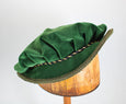Pleated Flat Cap - Forest Green / Gold