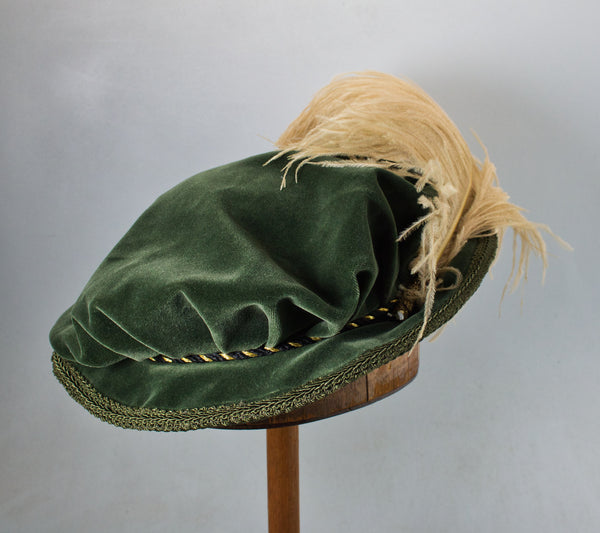 Pleated Flat Cap - Loden Green / Gold Trim - Tall Toad