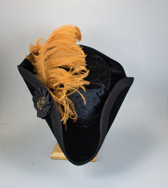 Single Plume Feather Hat Pin - Light Caramel