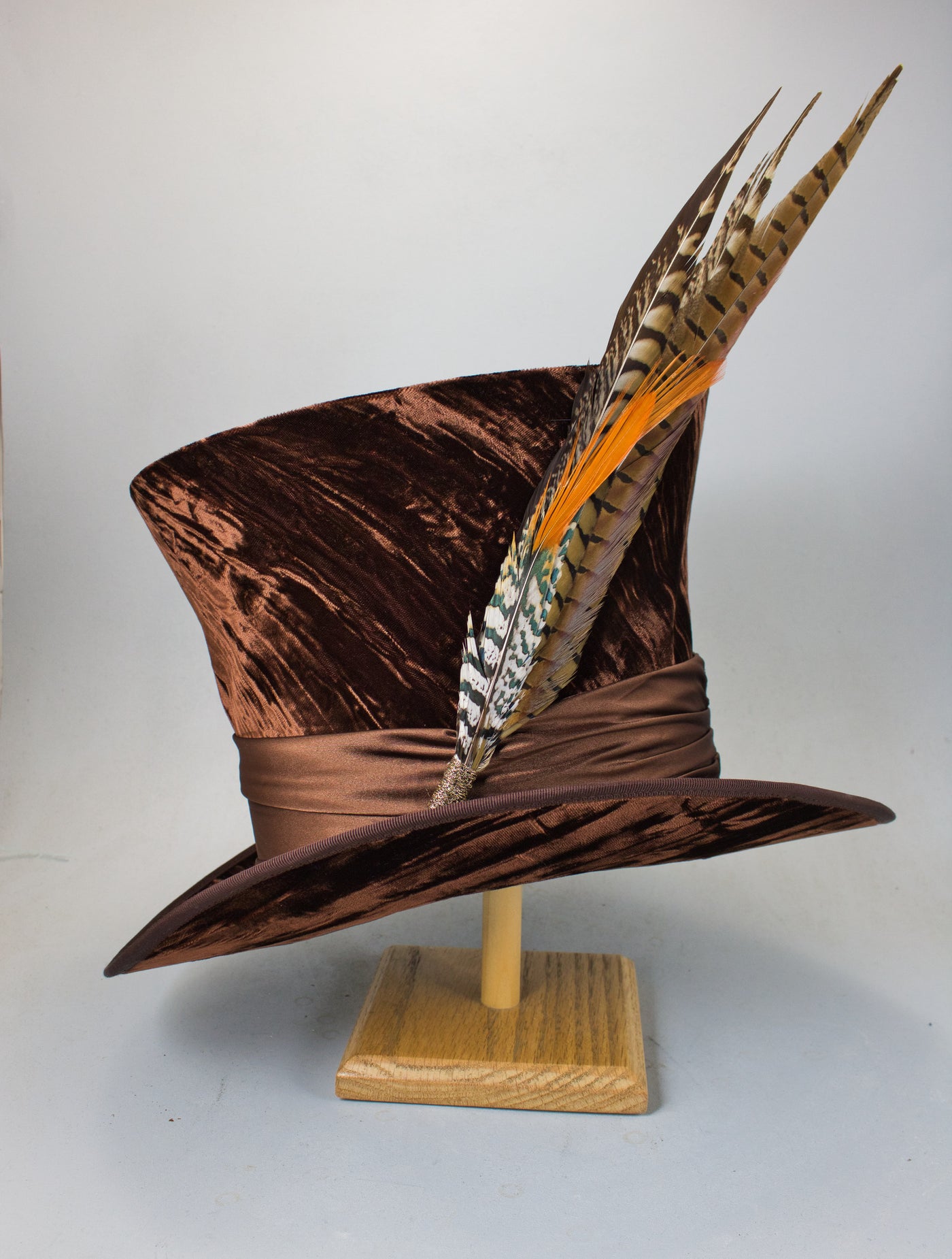 Long Fancy Feather Hat Pin - Pheasant Combo