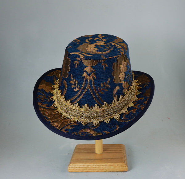 Tall Hat - Blue Gold Metallic - Tall Toad