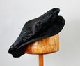 Flat Cap - Black Chenille - Tall Toad