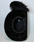 Crush Velvet Cavalier - Black / Black Band / Double Black Feather Pin