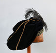 Feathered Beret - Black / Gold