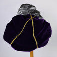 Feathered Beret - Eggplant / Gold