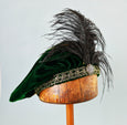 Feathered Beret - Green / Gold - Tall Toad