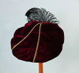 Feathered Beret - Ruby Wine / Gold