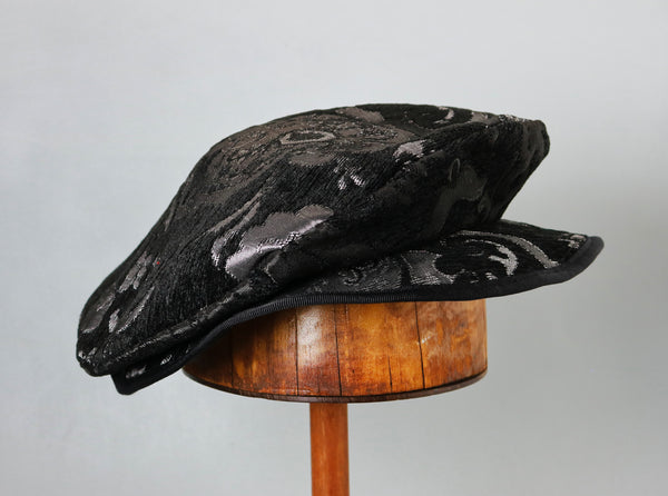 Flat Cap - Black Silver Metallic / Black - Tall Toad