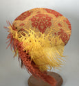 Flat Cap - Taupe Gold / Brick Wine Chenille - Tall Toad