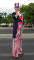 Uncle Sam Top Hat - Classic Red Brim - Tall Toad