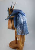 Mini Top Hat - Chambray Blue Brocade / 2 Color Twist Chiffon / Cameo