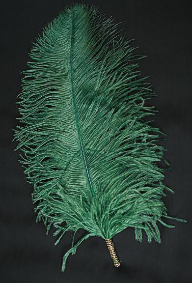 Single Plume Feather Hat Pin - Dark Green - Tall Toad