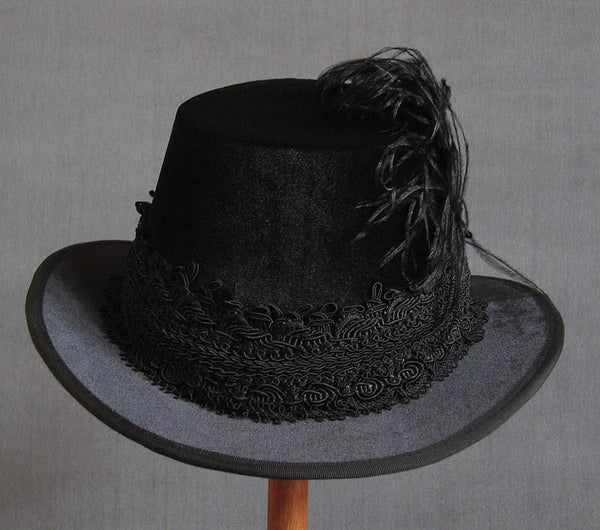 Tall Hat - Black / Black Smooth Velvet - Tall Toad