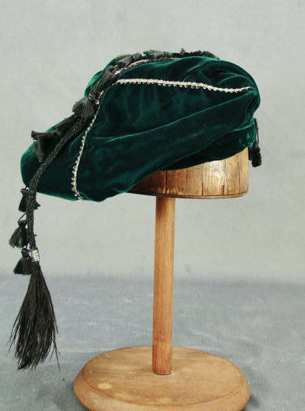 Tasseled Beret - Teal / Silver - Tall Toad