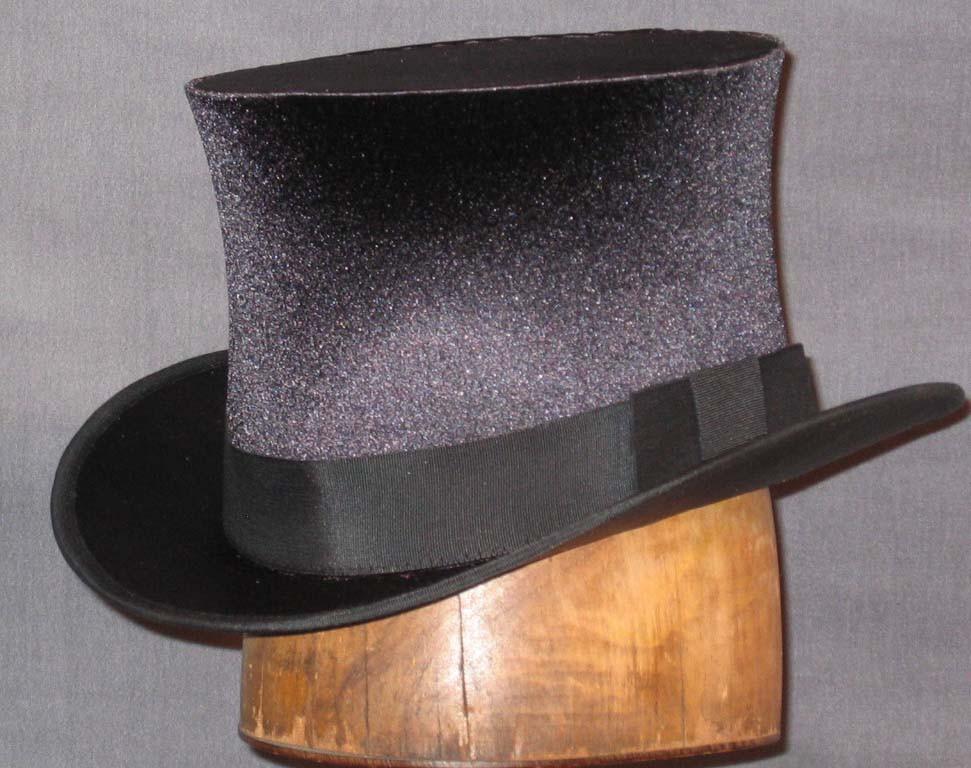 Top Hat - Black Stretch Satin - Tall Toad