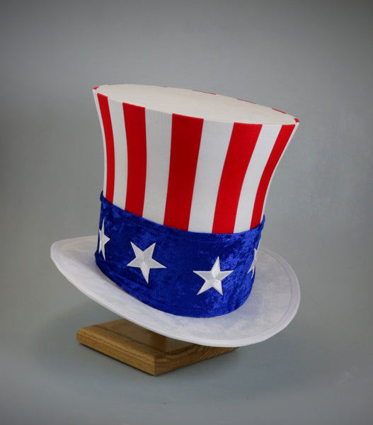 Uncle Sam Top Hat - Classic White Brim - Tall Toad