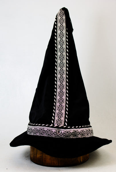 Cotton Velveteen Wizard Hat - Black/ Silver – Tall Toad display picture 2