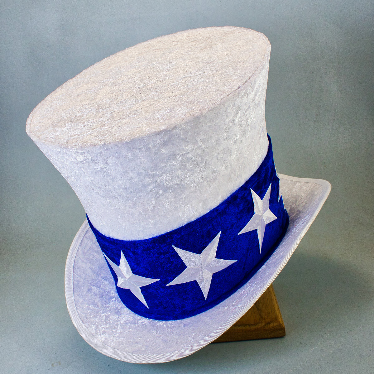 Uncle Sam Top Hat White Velvet Blue Band 3