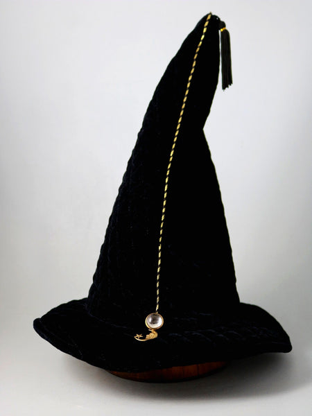 Black Wizard Hat with crystal ball 