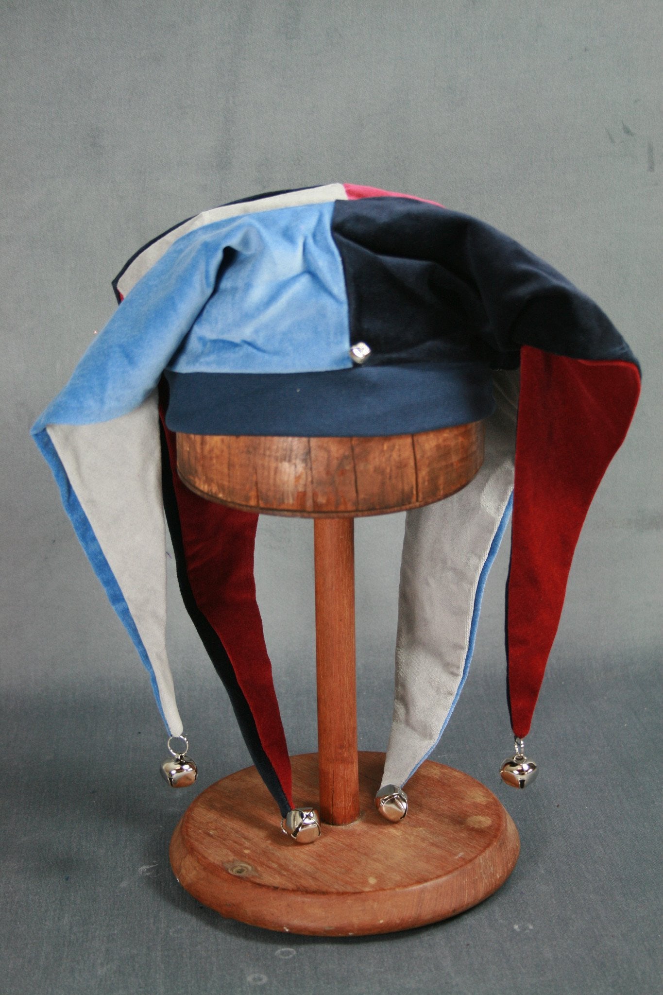 Jester Hat - Navy / Silver / Wine / Light Blue - Tall Toad