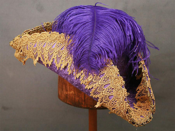 Pirate Hat - Purple / Gold Metallic Lace - Tall Toad
