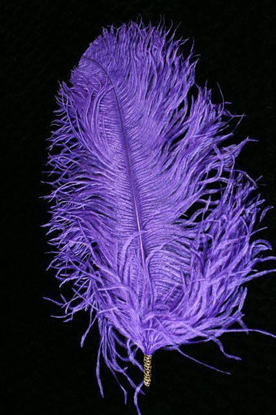 Single Plume Feather Hat Pin - Purple - Tall Toad