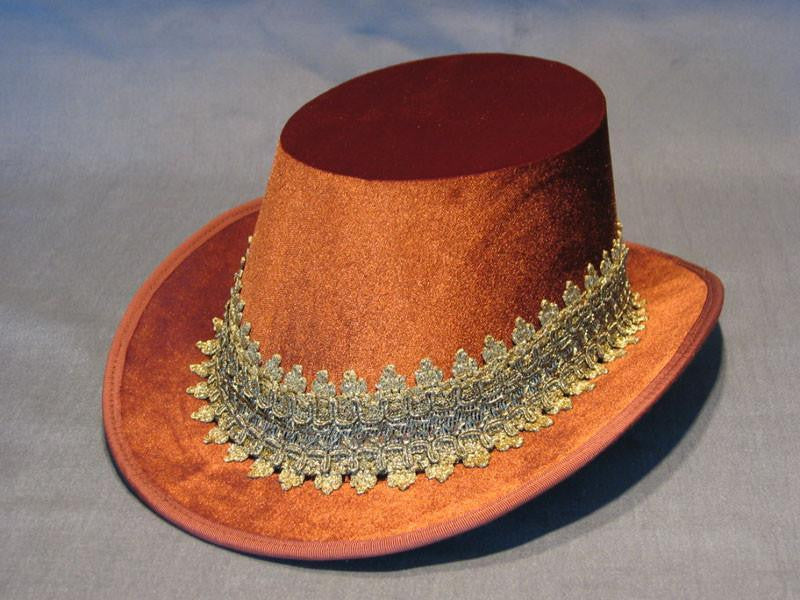 Tall Hat - Cinnamon / Gold Smooth Velvet - Tall Toad