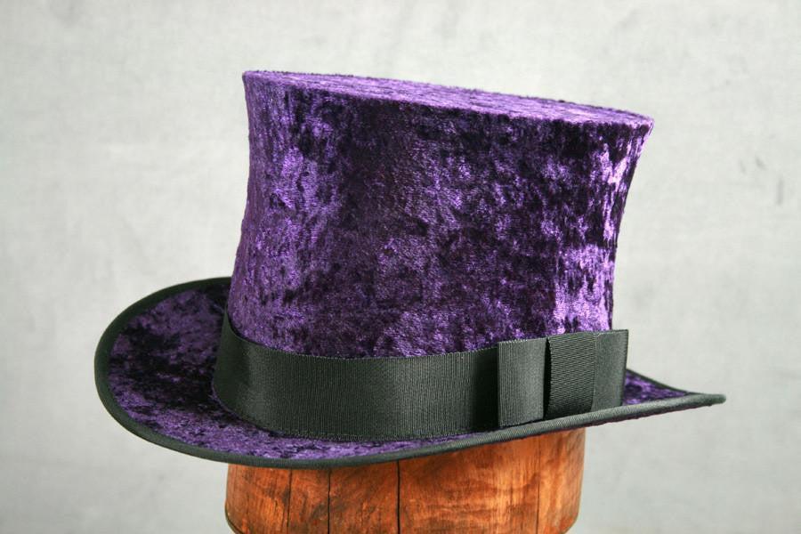 Top Hat - Purple Crushed Velvet - Tall Toad