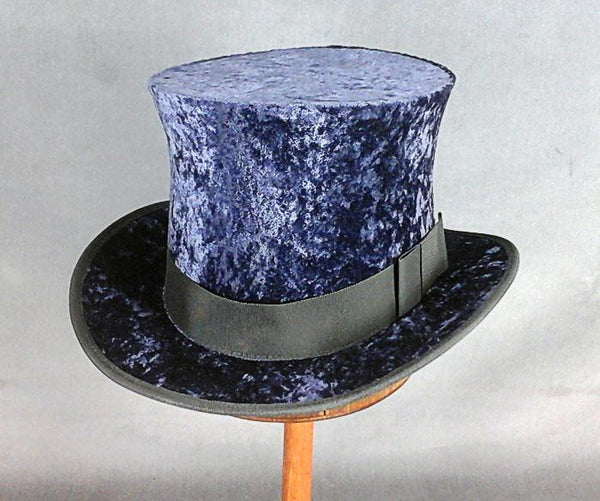 Top Hat - Blue Crushed Velvet - Tall Toad