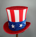 Uncle Sam Top Hat - Classic Red Brim - Tall Toad