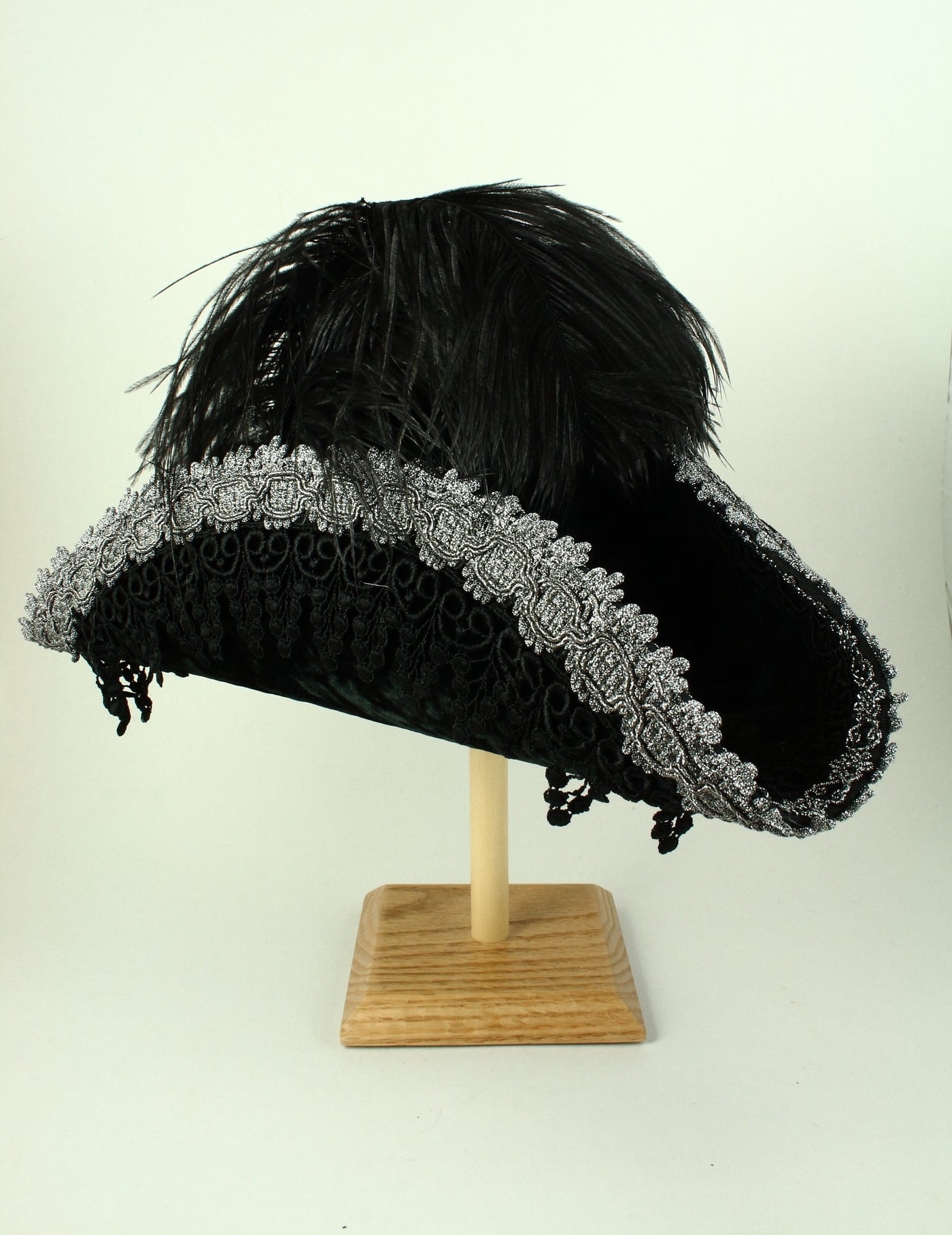 Pirate Hat - Black / Silver / Black Lace - Tall Toad