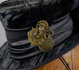 Mini Top Hat - Black Velvet / Steampunk Octopus Decoration / Embroidered Lace