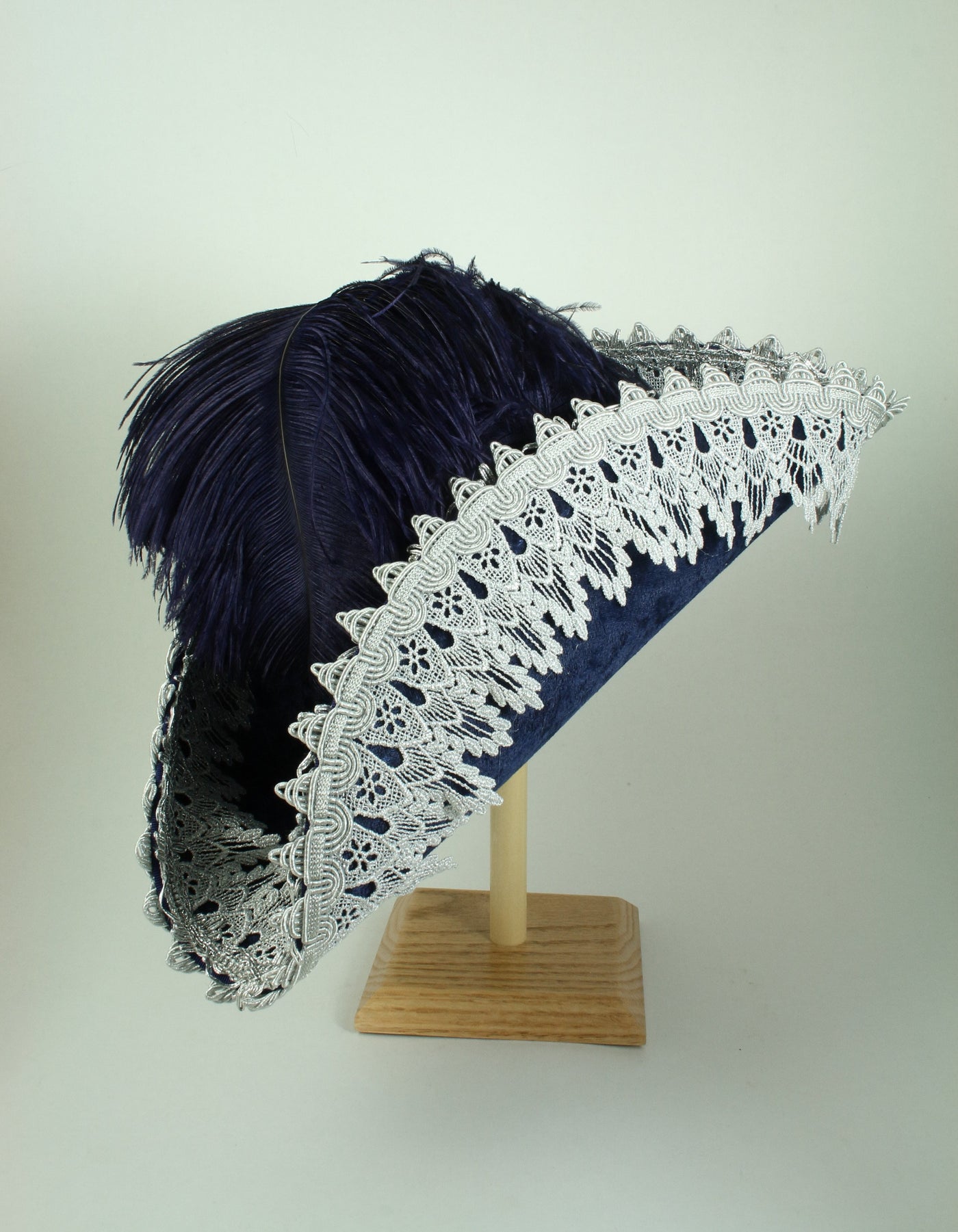 Pirate Hat - Blue / Silver Metallic Lace - Tall Toad