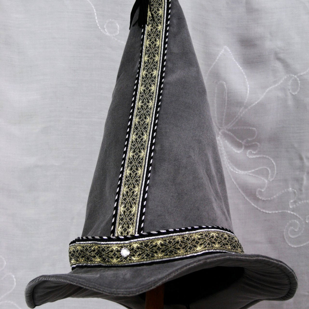 Cotton Velveteen Wizard Hat - Silver Gray / Silver Gold – Tall Toad