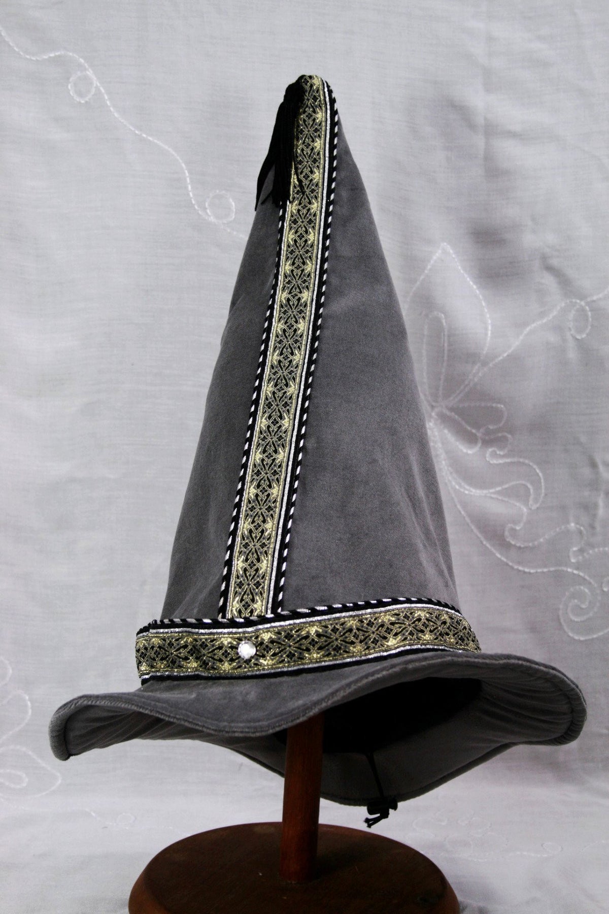 Cotton Velveteen Wizard Hat - Silver Gray / Silver Gold – Tall Toad