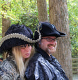 Pirate Hat - Black / Gold / Black Lace - Tall Toad