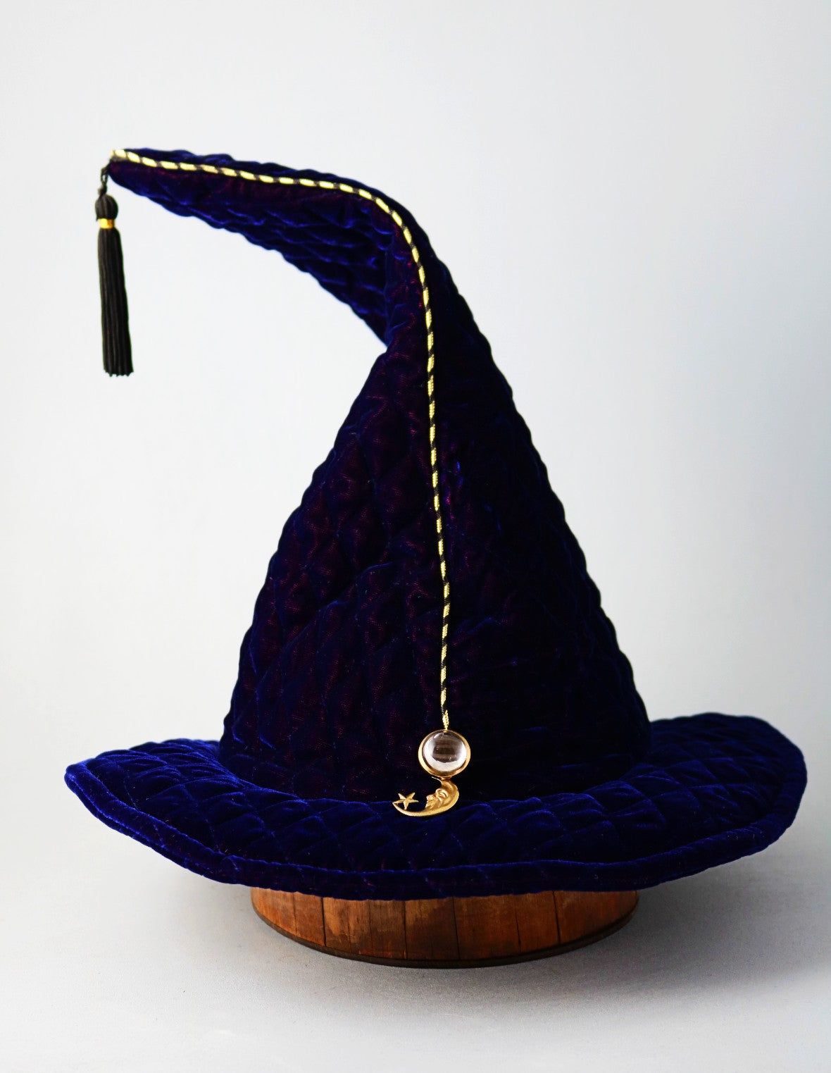 Wizard Hat in two tone purple with Moon, Star and Crystal Ball