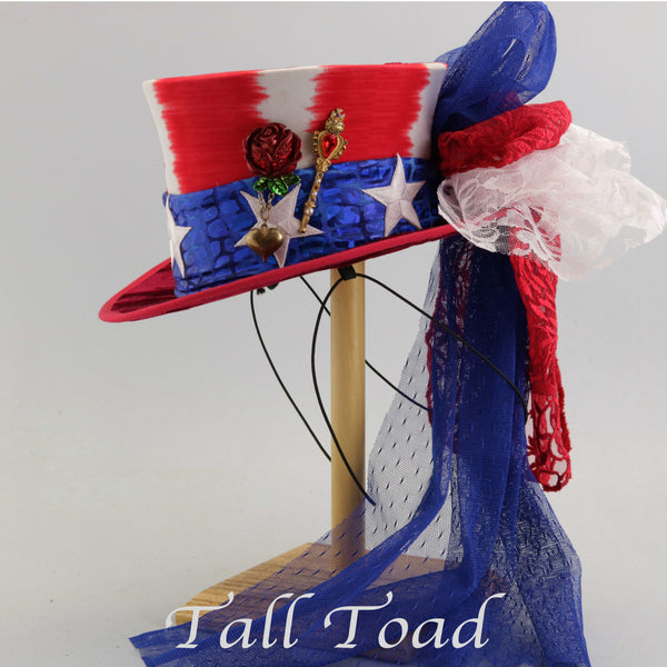 Mini Top Hat - Patriotic Stars and Stripes - Tall Toad